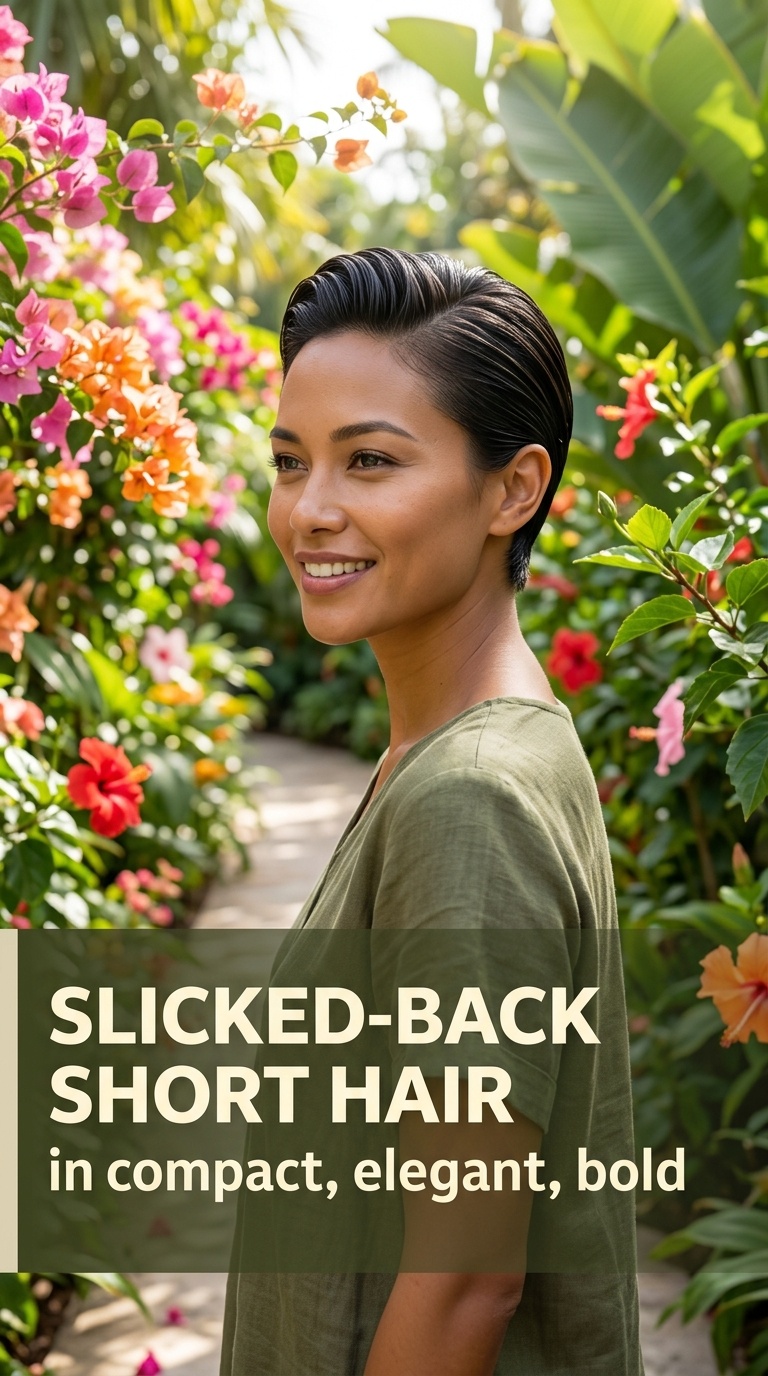 Slicked-Back Short Hair