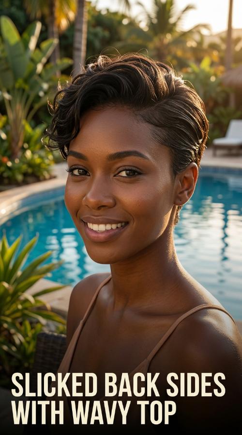 Slicked Back Sides with Wavy Top