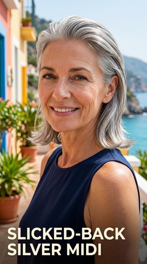 Slicked-Back Silver Midi