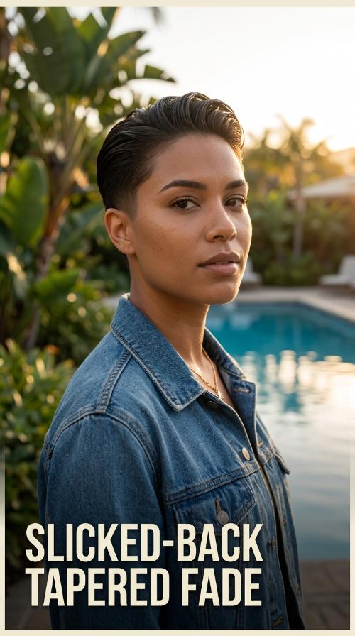 Slicked-Back Tapered Fade