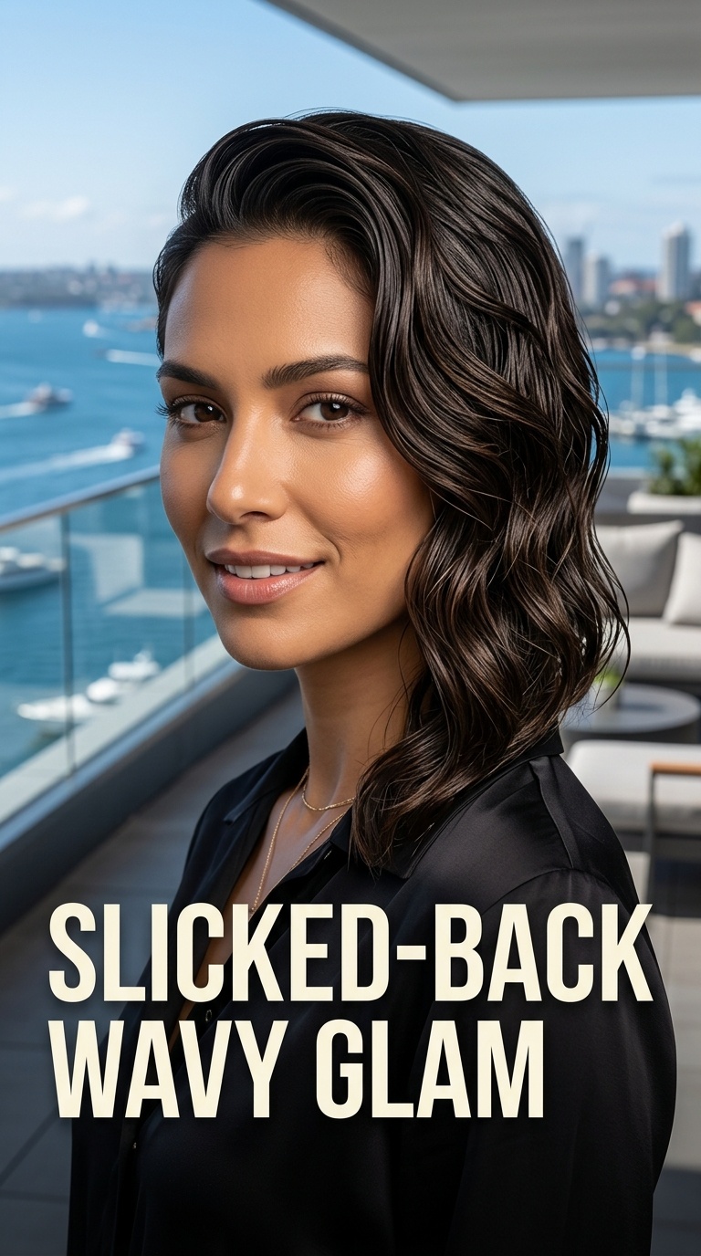 Slicked-Back Wavy Glam