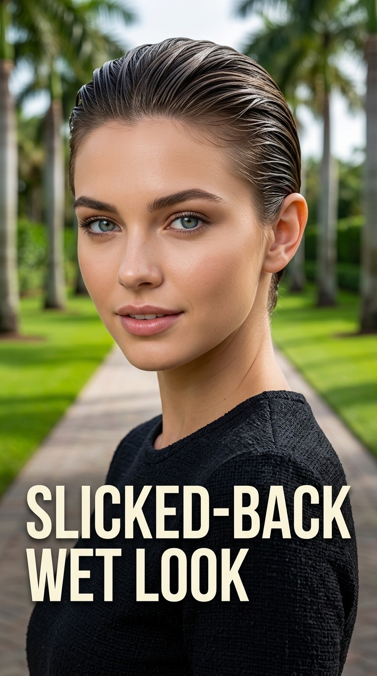 Slicked-Back Wet Look