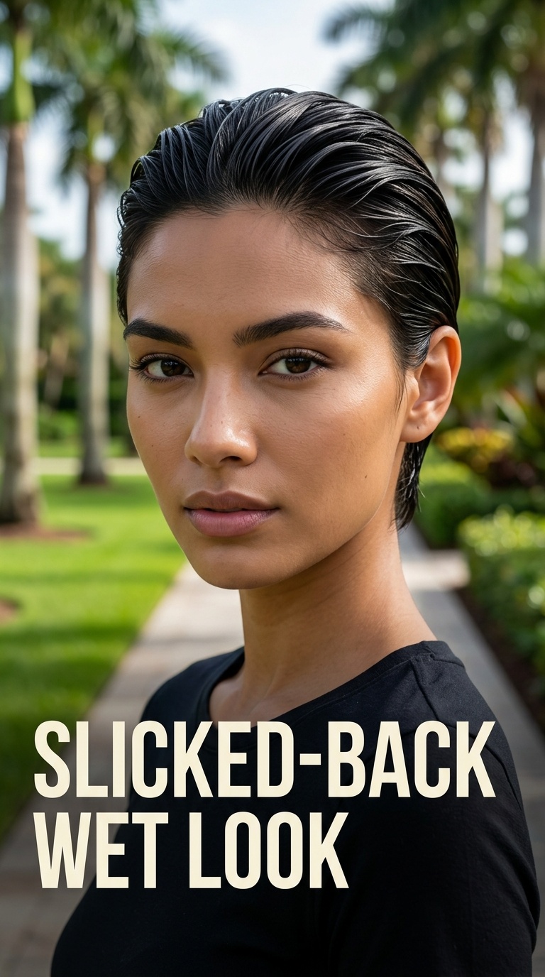 Slicked-Back Wet Look