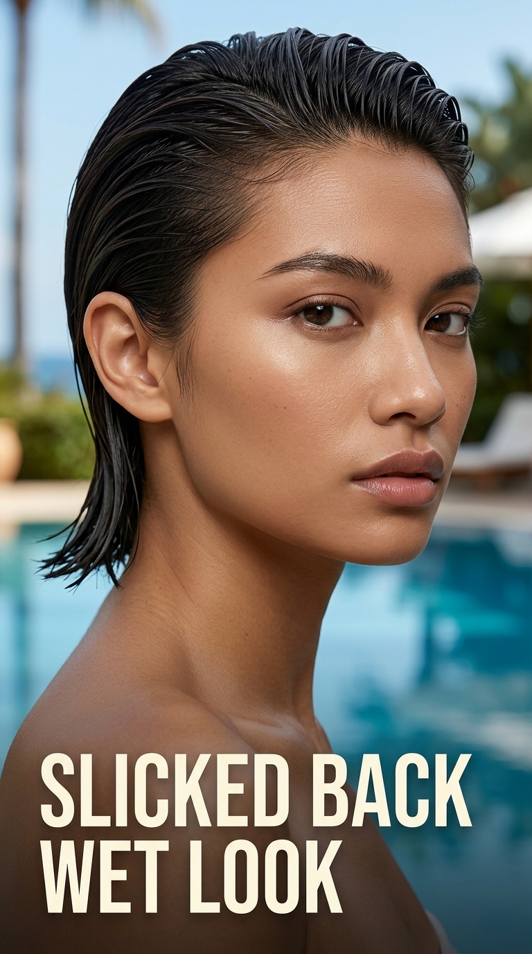 Slicked Back Wet Look