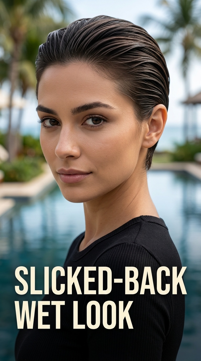 Slicked-Back Wet Look