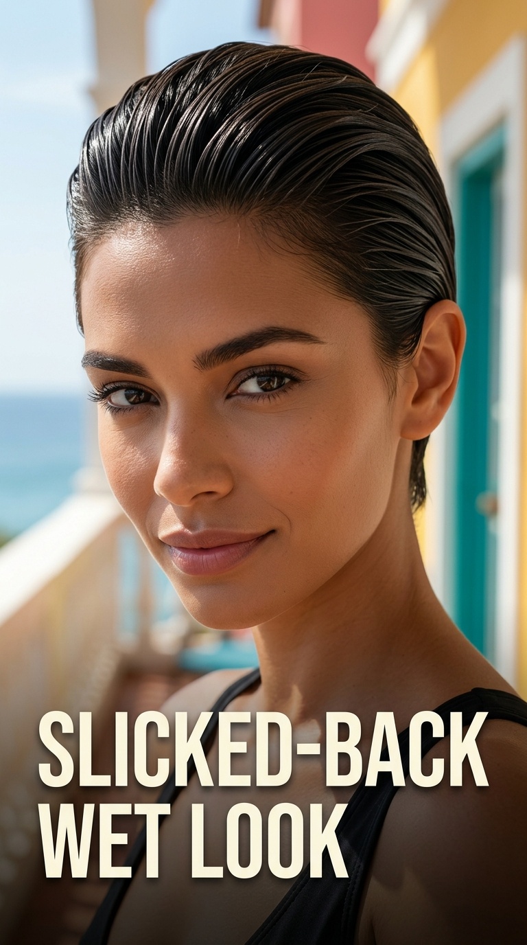 Slicked-Back Wet Look