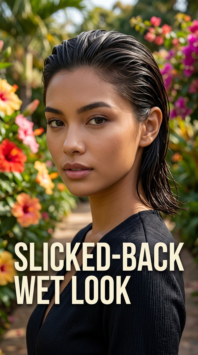 Slicked-Back Wet Look