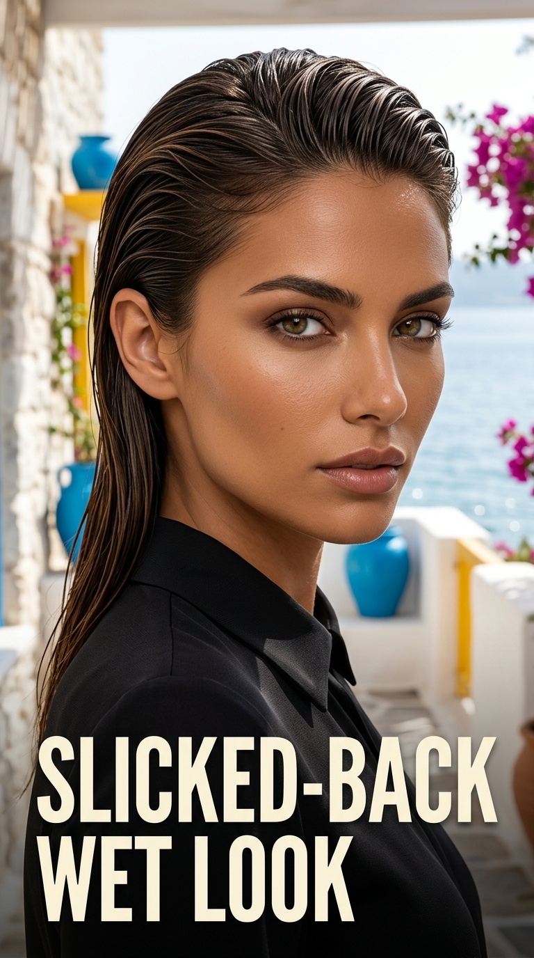 Slicked-Back Wet Look