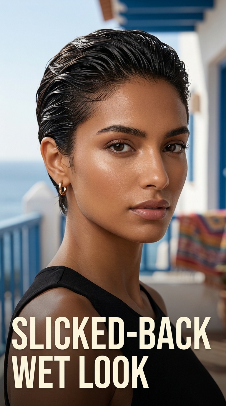 Slicked-Back Wet Look