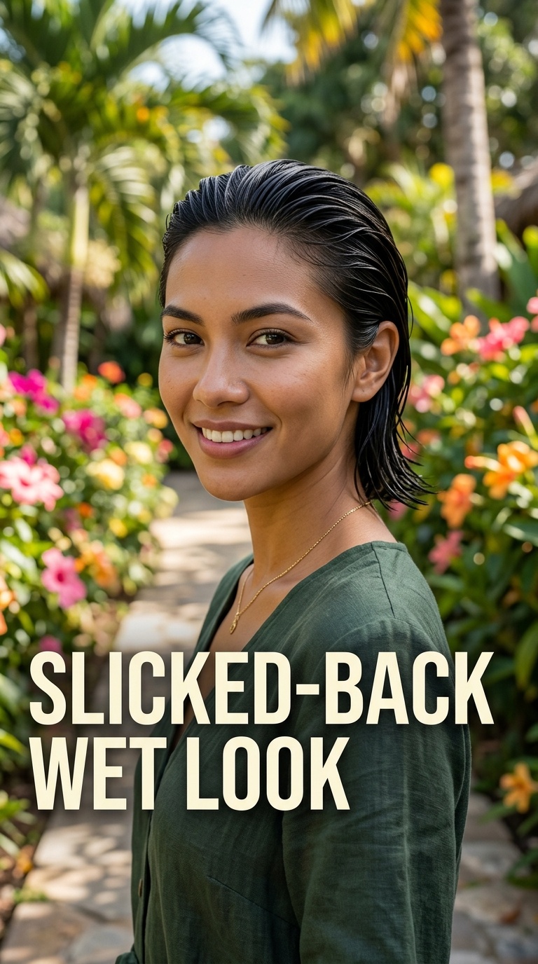 Slicked-Back Wet Look