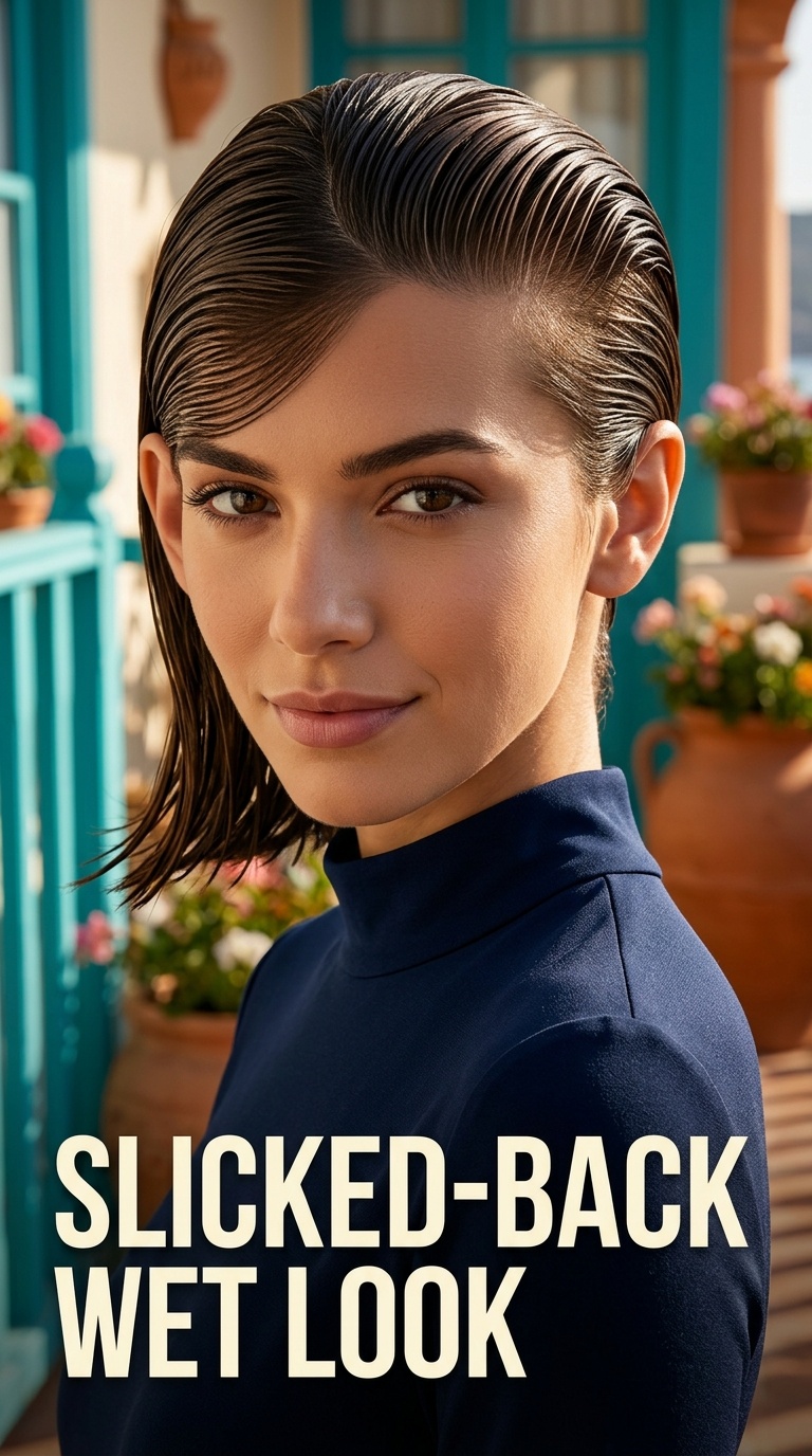 Slicked-Back Wet Look