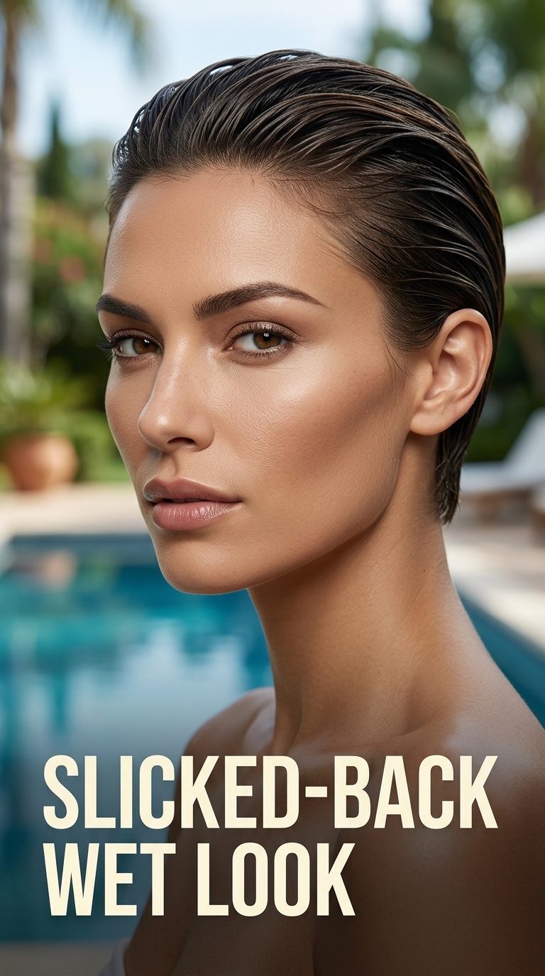 Slicked-Back Wet Look