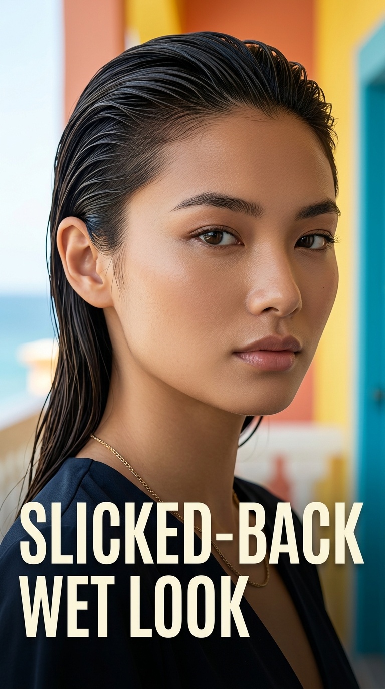 Slicked-Back Wet Look