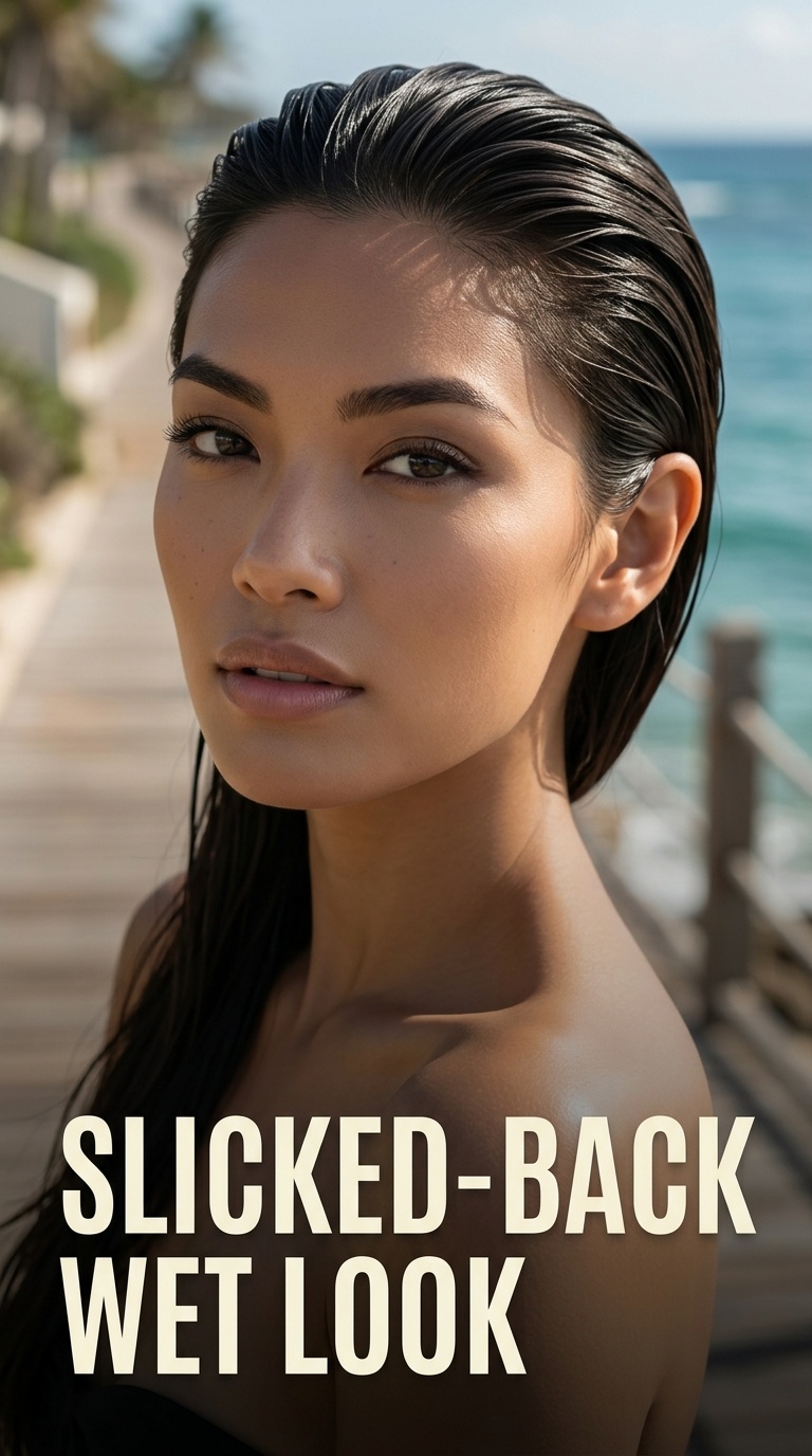 Slicked-Back Wet Look