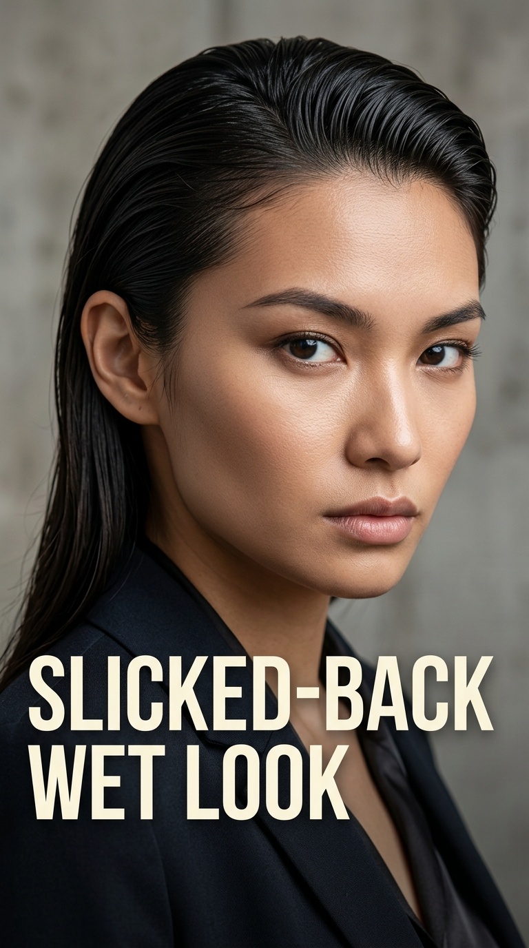 Slicked-Back Wet Look