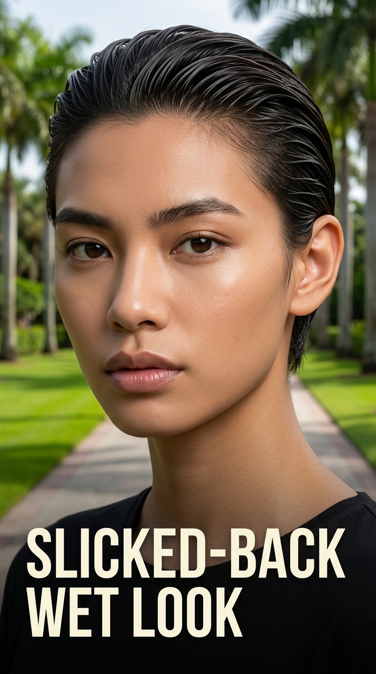 Slicked-Back Wet Look