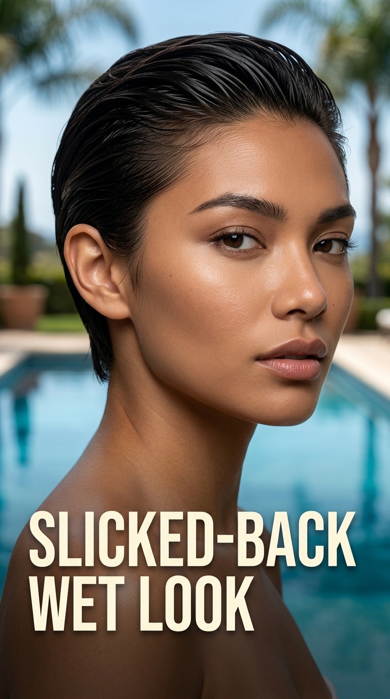 Slicked-Back Wet Look