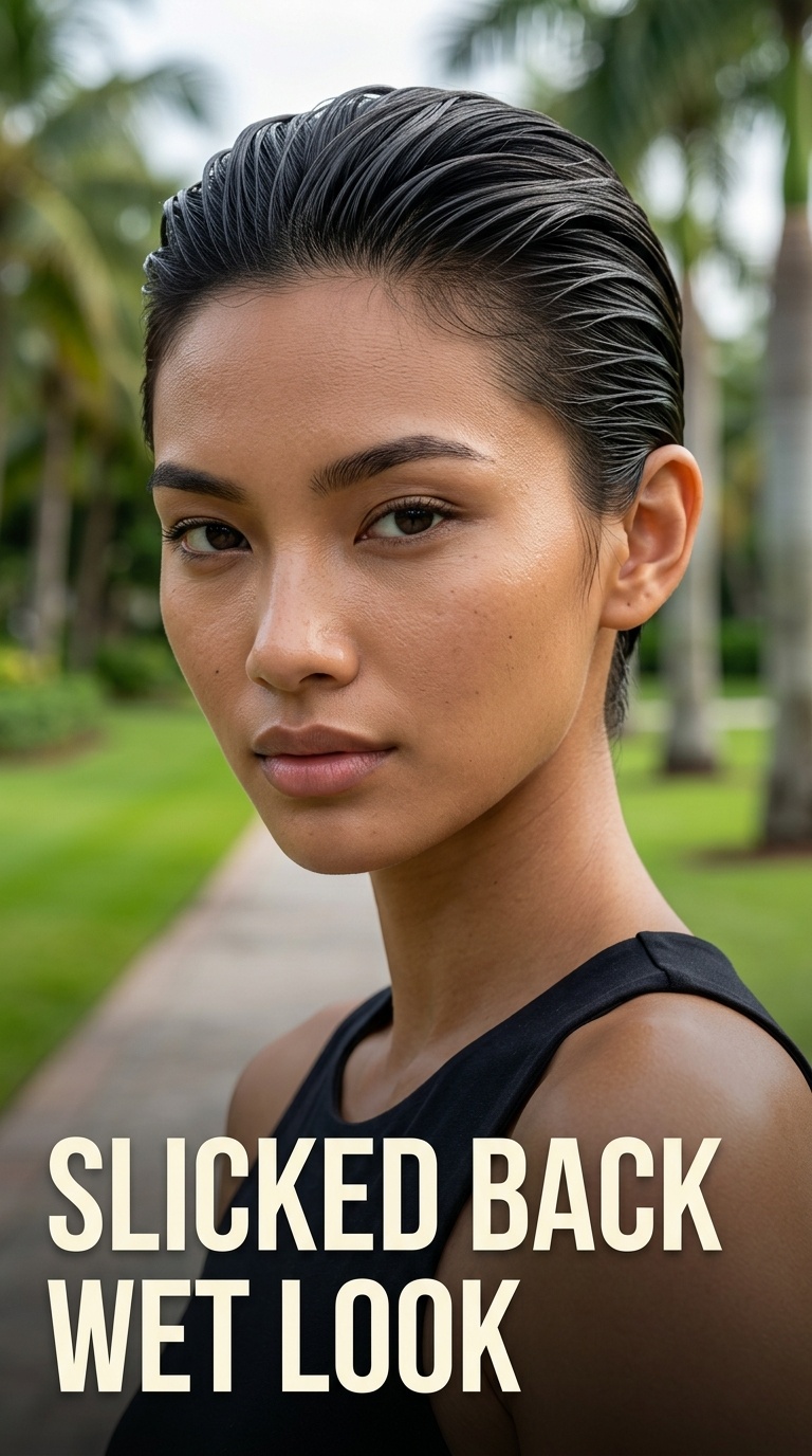 Slicked Back Wet Look