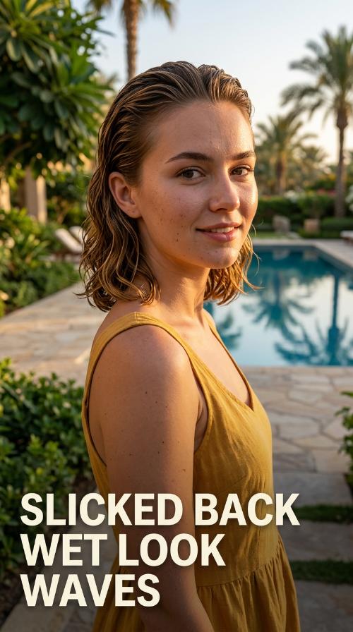 Slicked Back Wet Look Waves
