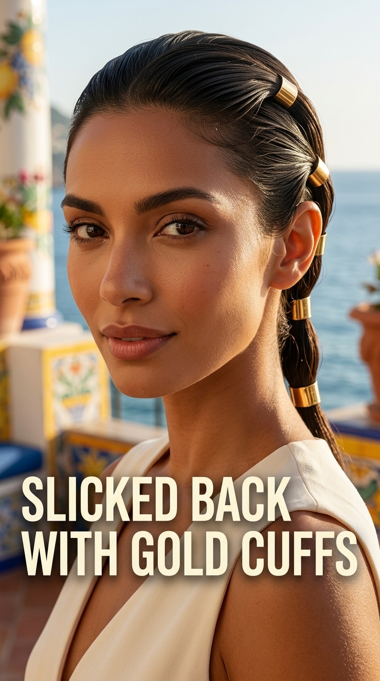 Slicked Back with Gold Cuffs