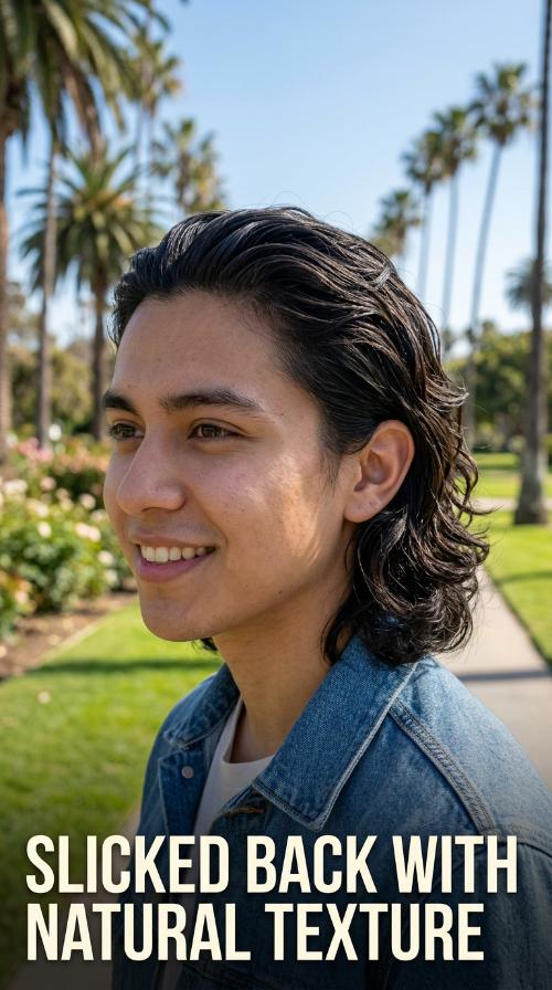 Slicked Back with Natural Texture