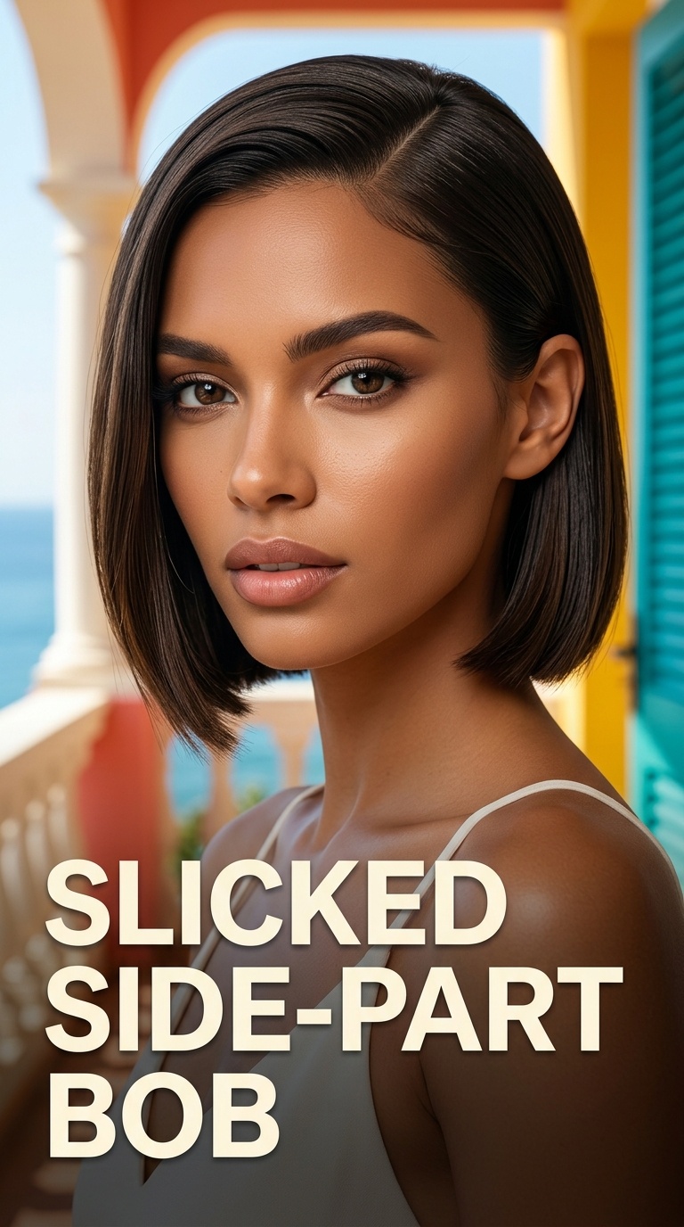 Slicked Side-Part Bob