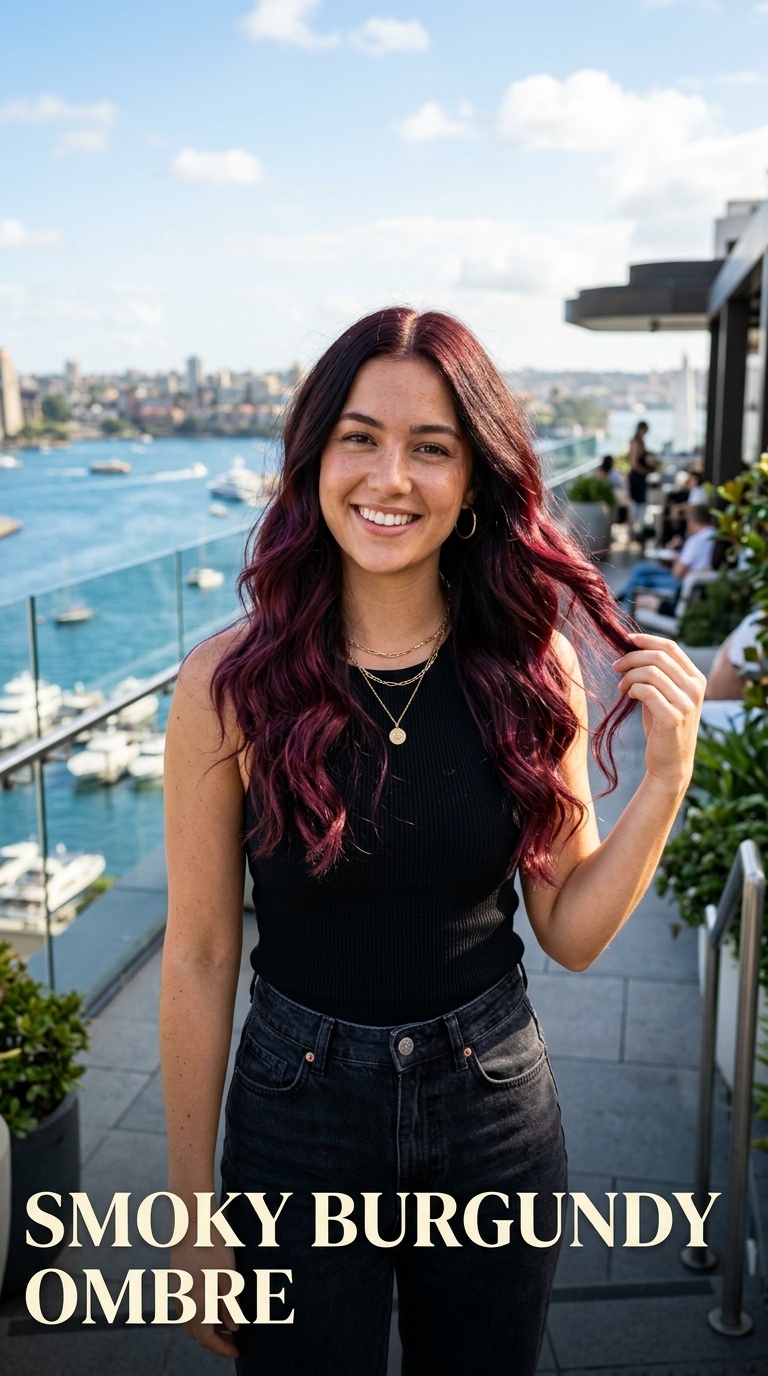 Smoky Burgundy Ombre