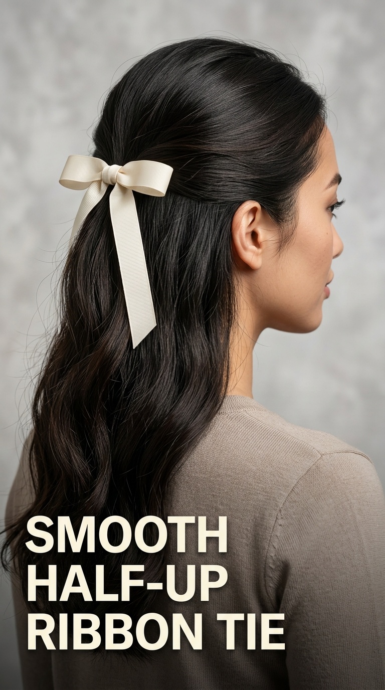 Smooth Half-Up Ribbon Tie