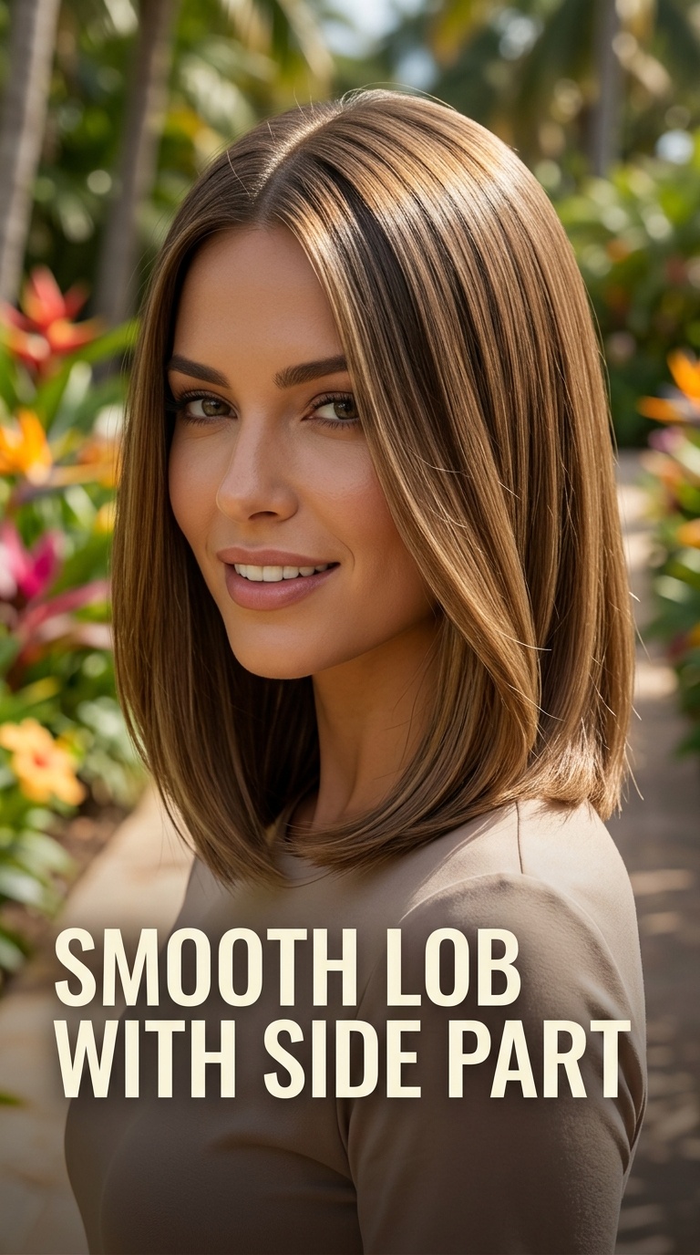 Smooth Lob with Side Part