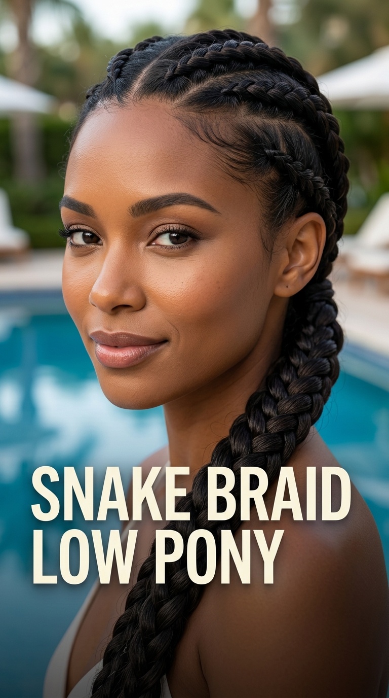 Snake Braid Low Pony