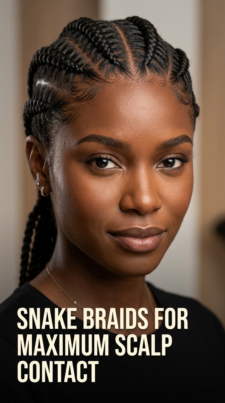 Snake Braids for Maximum Scalp Contact