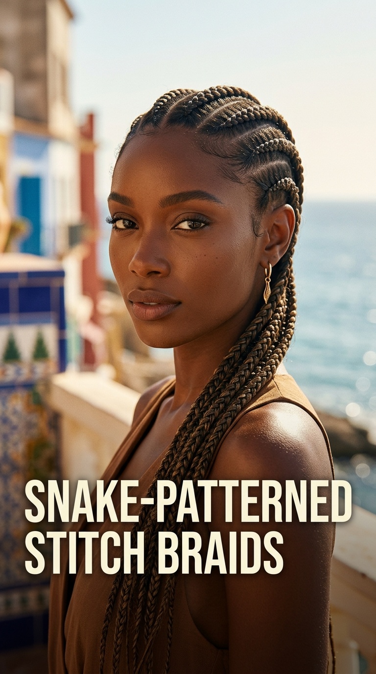Snake-Patterned Stitch Braids
