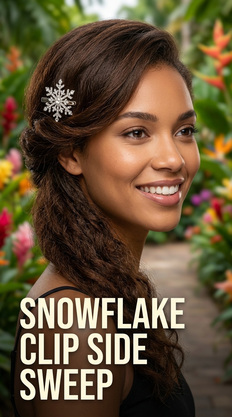 Snowflake Clip Side Sweep