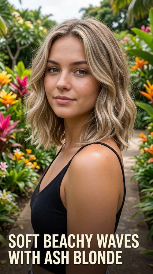 Soft Beachy Waves with Ash Blonde