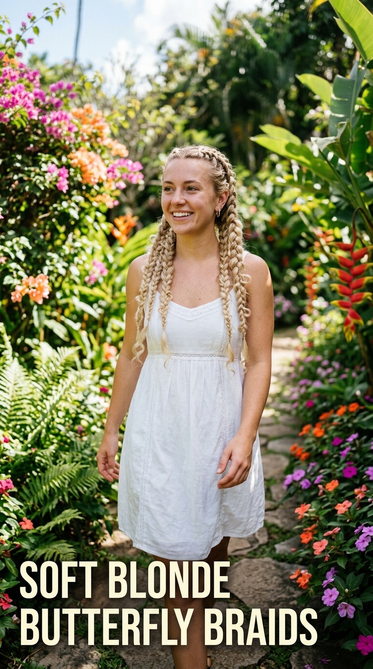 Soft Blonde Butterfly Braids
