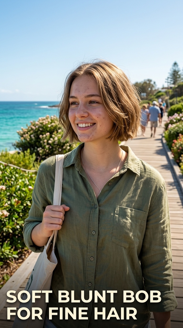 Soft Blunt Bob for Fine Hair