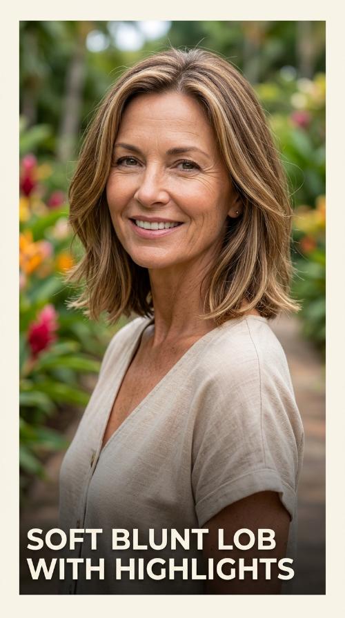 Soft Blunt Lob with Highlights