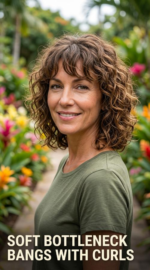 Soft Bottleneck Bangs with Curls