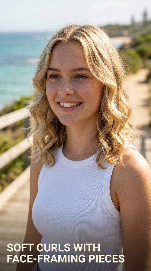 Soft Curls with Face-Framing Pieces