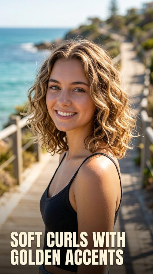 Soft Curls with Golden Accents