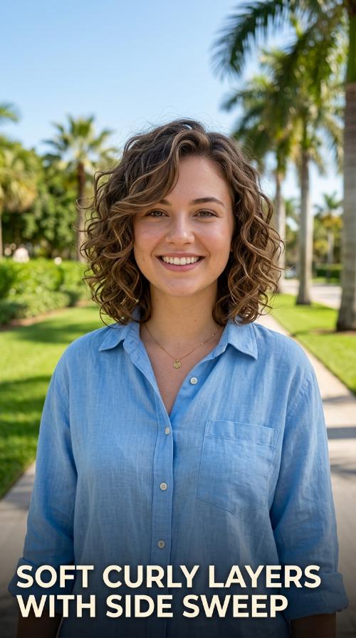 Soft Curly Layers with Side Sweep