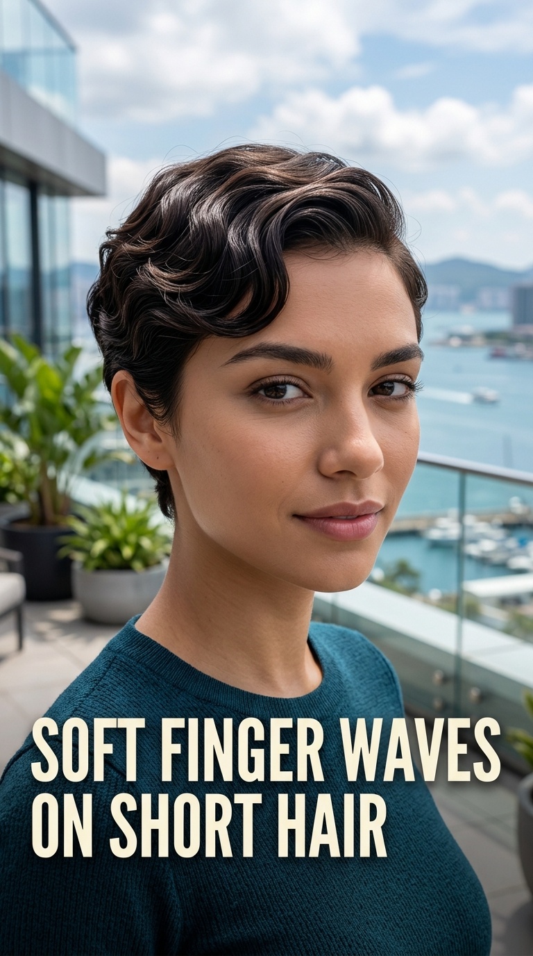Soft Finger Waves on Short Hair