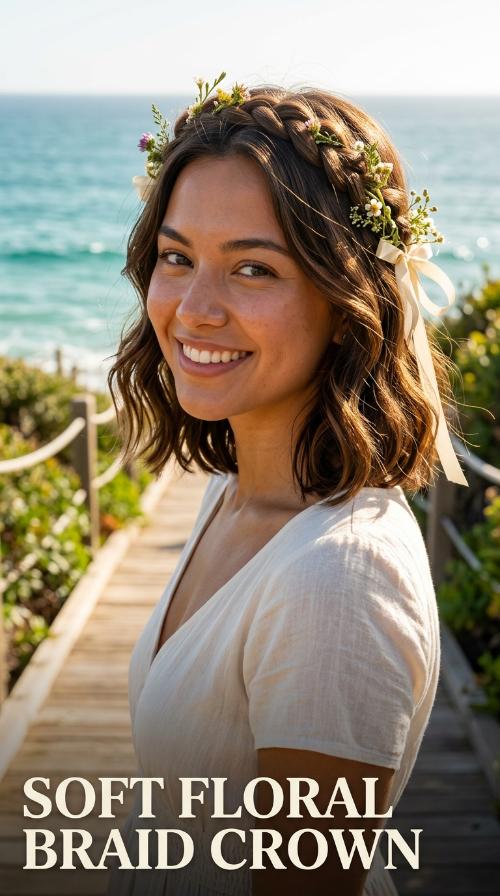 Soft Floral Braid Crown