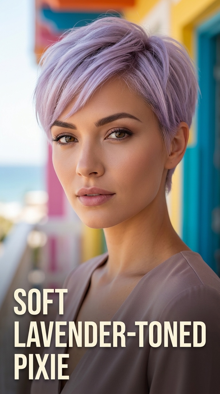 Soft Lavender-Toned Pixie