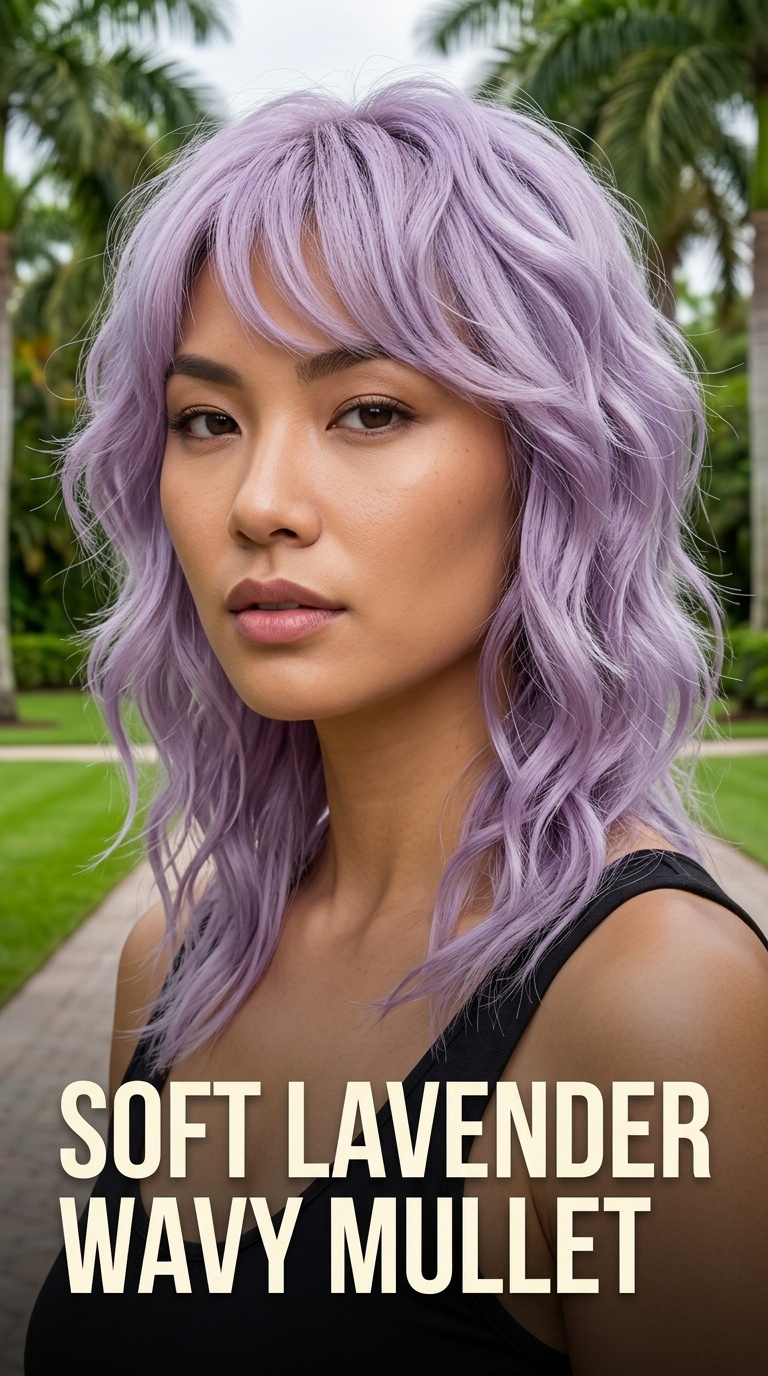 Soft Lavender Wavy Mullet