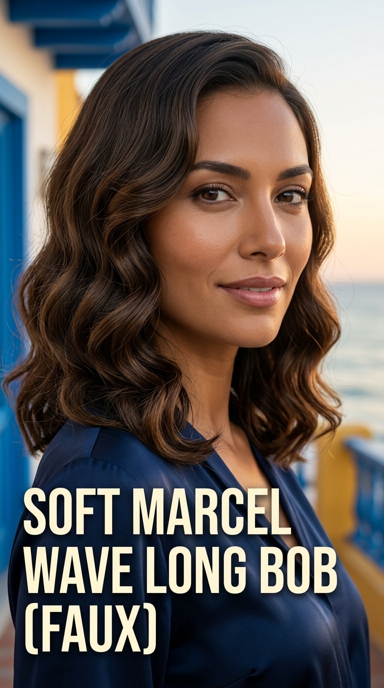 Soft Marcel Wave Long Bob (Faux)