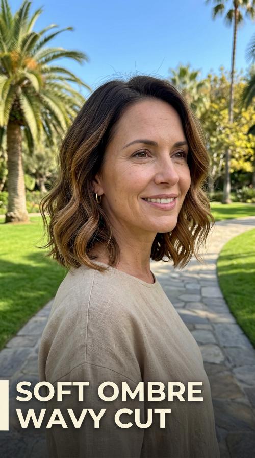 Soft Ombre Wavy Cut