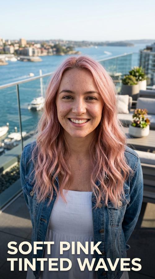 Soft Pink Tinted Waves