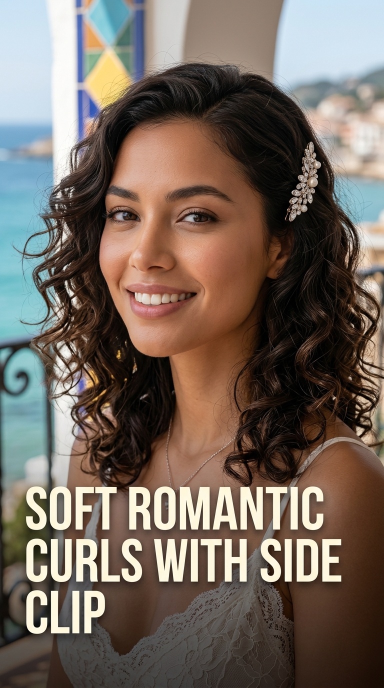 Soft Romantic Curls with Side Clip