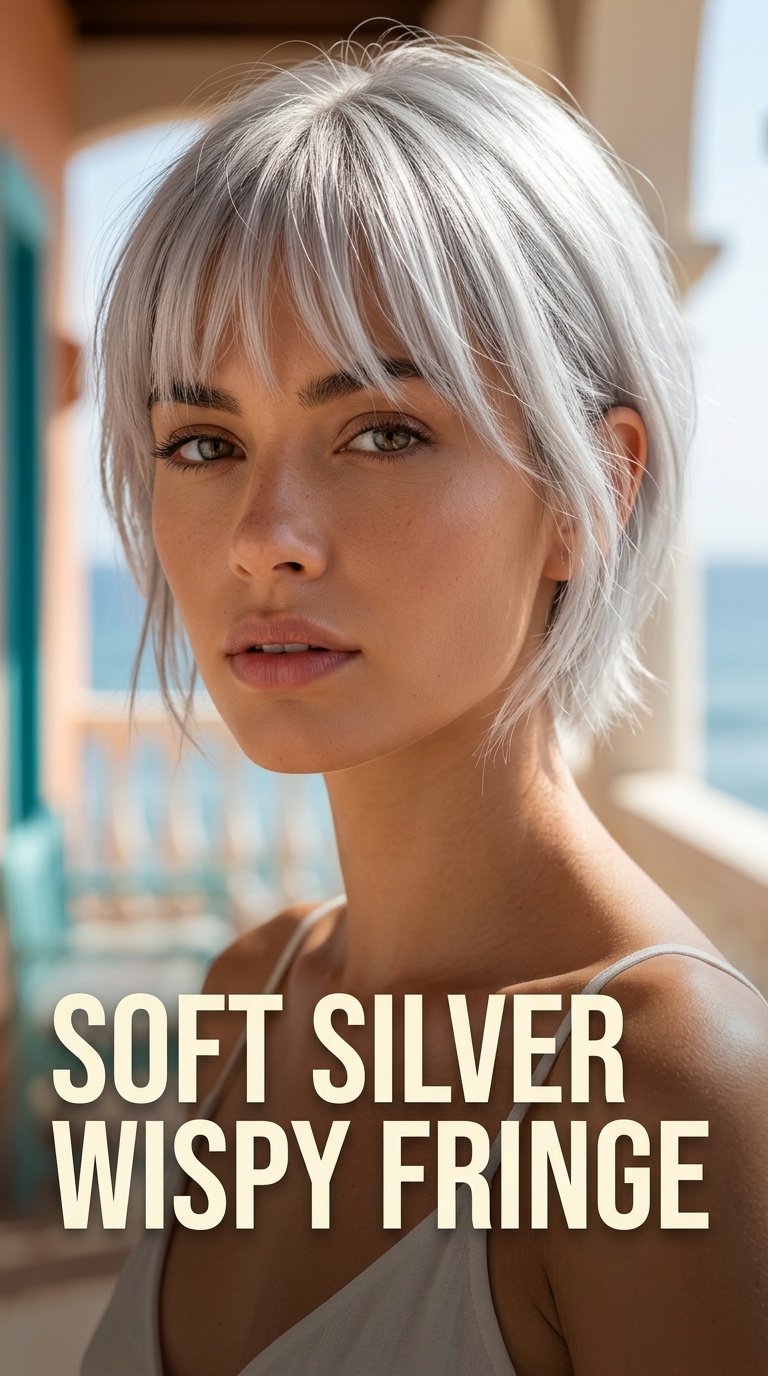 Soft Silver Wispy Fringe